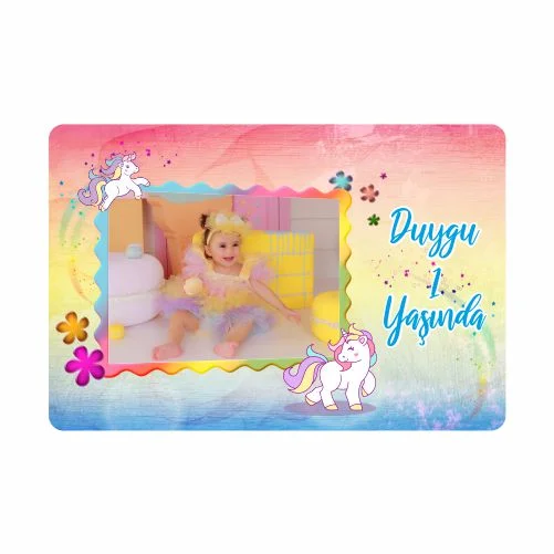 Unıcorn Temalı Doğum Günü Magneti